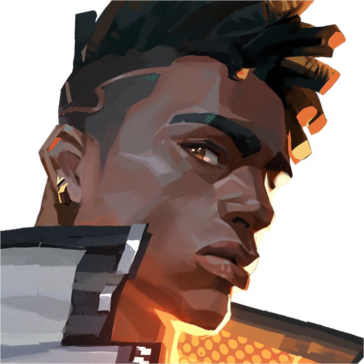 a digital painting of a young man with dreadlocks on his head and ear