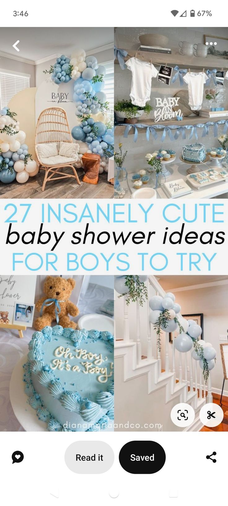 the baby shower ideas for boys to try out are blue and white, with teddy bears on them