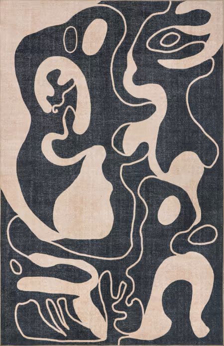 a rug with an abstract design on it