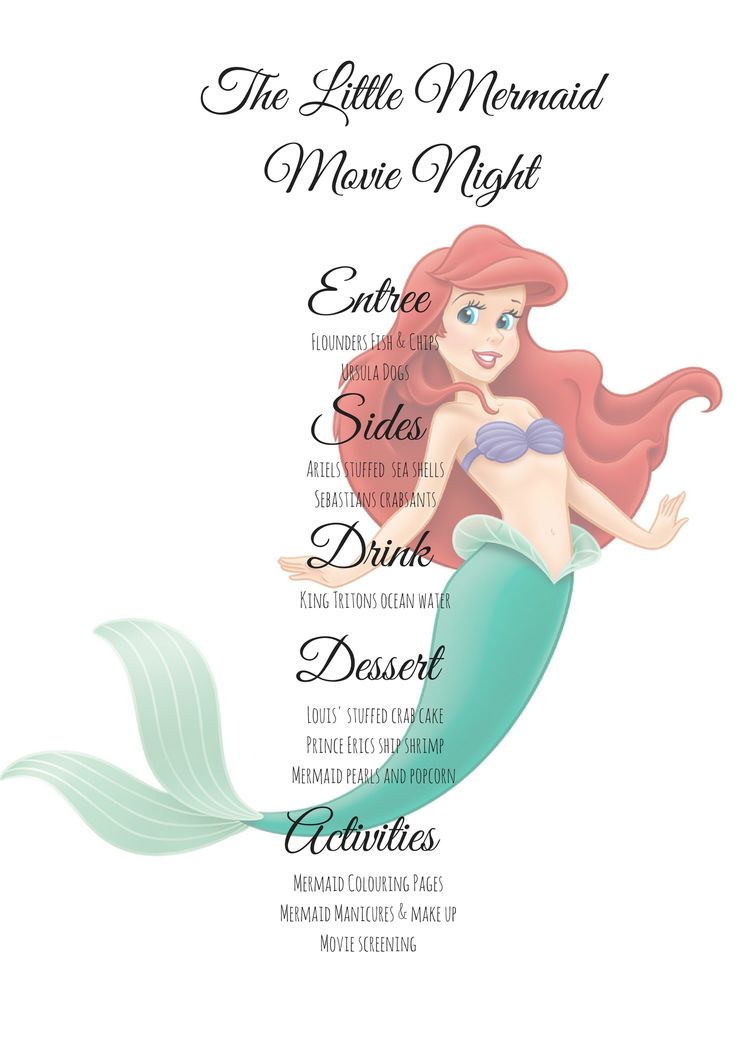 the little mermaid movie poster with names