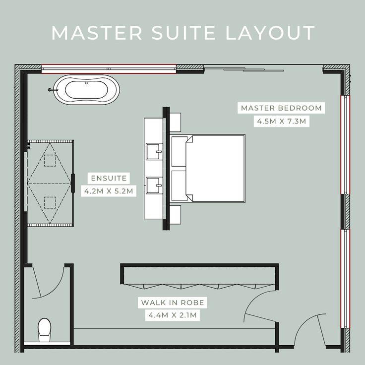 a floor plan for a master suite