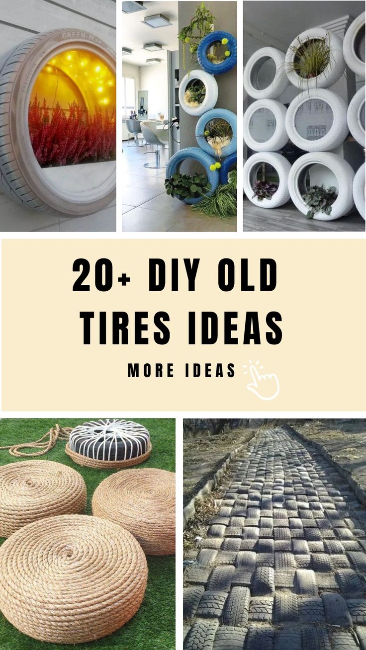 [object Object] Diy Old Tires, Garden Ideas Using Old Tires, Old Tire Planters, Upcycle Tires, Tire Projects, Repurposed Tire, Diy Tire, Indoor Succulent Planter, Painted Tires