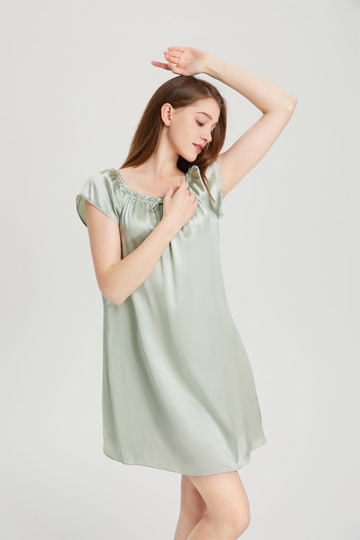 Don't Miss it!🔥Pretty Girl Elegant Solid Silk Sleepwear, Elegant Silk Summer Sleepwear, Elegant Silk Sleepwear For Summer, Modal Satin Summer Sleepwear, Modal Satin Sleepwear For Summer, Elegant Silk Nightgown For Spring, Elegant Spring Silk Nightgown, Elegant Silk Summer Nightgown, Elegant Silk Sleep Tops