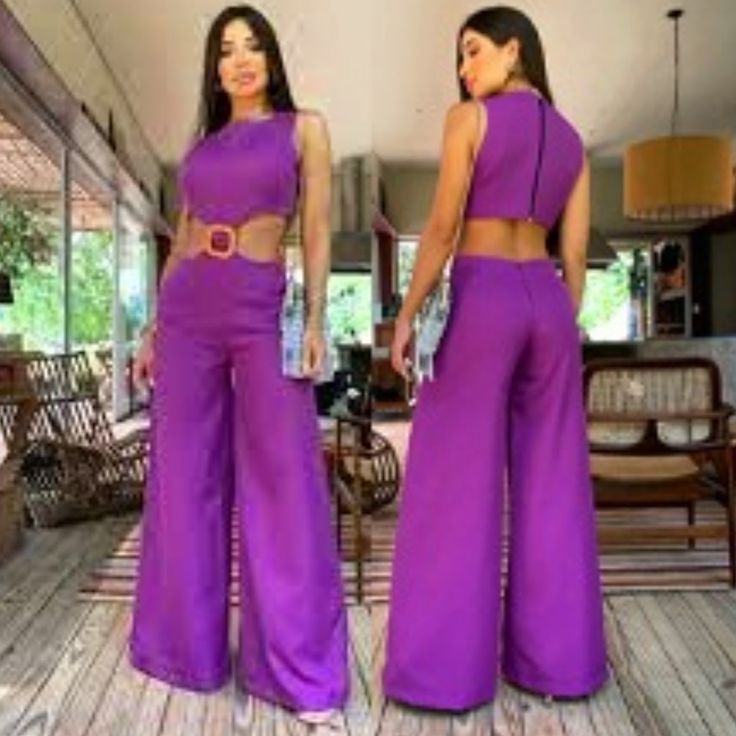 A Very Rare Find! An Absolutely Stunning, Chic, And Sexy Statement Jumpsuit From The Luxurious Brazilian Brand Pimpnella! It's One Of Those Timeless High-Fashion Pieces That Will Highlight Your Best Assets In The Most Sophisticated Way. Comes In A Gorgeous Magenta/Purple That Looks Amazing With Any Skin Tone In Any Light. Features Fitted Sleeveless Bodice, Beautiful Cut-Out Detail With Large Maple-Wood-Like Engraved Buckle ( Heavy-Duty Plastic) That Looks Fantastic In Contrast With Magenta, Flow Chic Sleeveless Party Sets, Sleeveless Cutout Jumpsuit For Night Out, Chic Sleeveless Set For Night Out, Party High Waist Sets, Elegant Sleeveless Purple Jumpsuits And Rompers, Chic Purple Party Sets, Sleeveless Purple Party Set, Purple Sleeveless Jumpsuits And Rompers For Night Out, Wonder Wardrobe