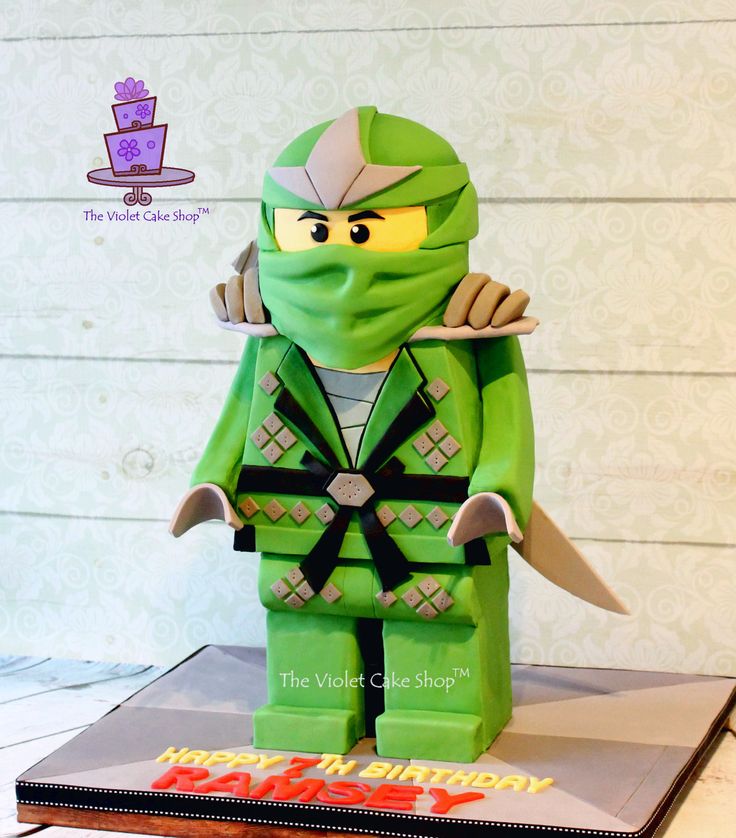 a cake made to look like a lego ninja