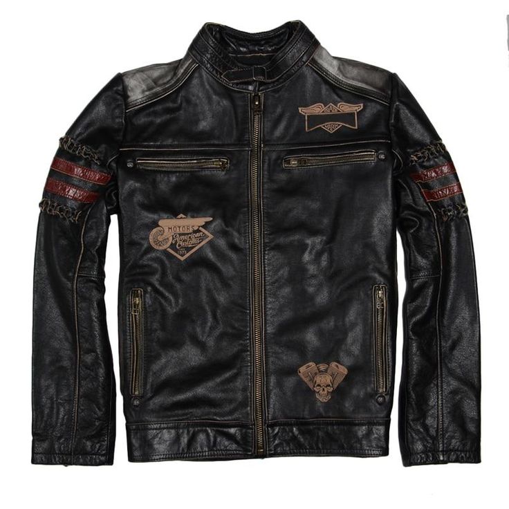 Are you born to ride? It would be awesome if you had a Biker Leather Skull Jacket to make your style unique. Discover genuine leather jackets that will enhance your style and appeal, treat yourself with a unique gift. Unique Leather Jacket, Vintage Jacket Men, Skull Jacket, Black Biker Jacket, Distressed Leather Jacket, Designer Leather Jackets, Biker Coat, Motorcycle Jacket Mens, Men's Leather Jacket