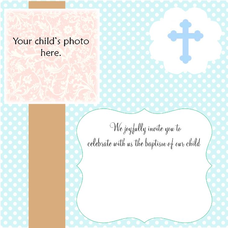 a blue and white card with a cross on it