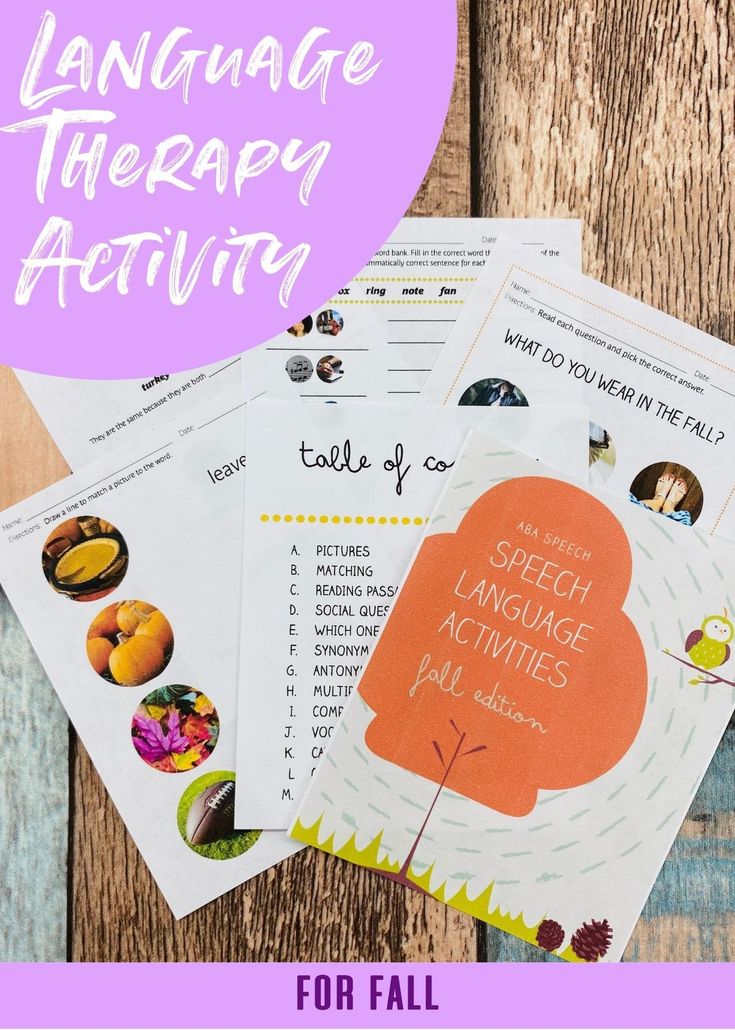 four language therapy activities for fall