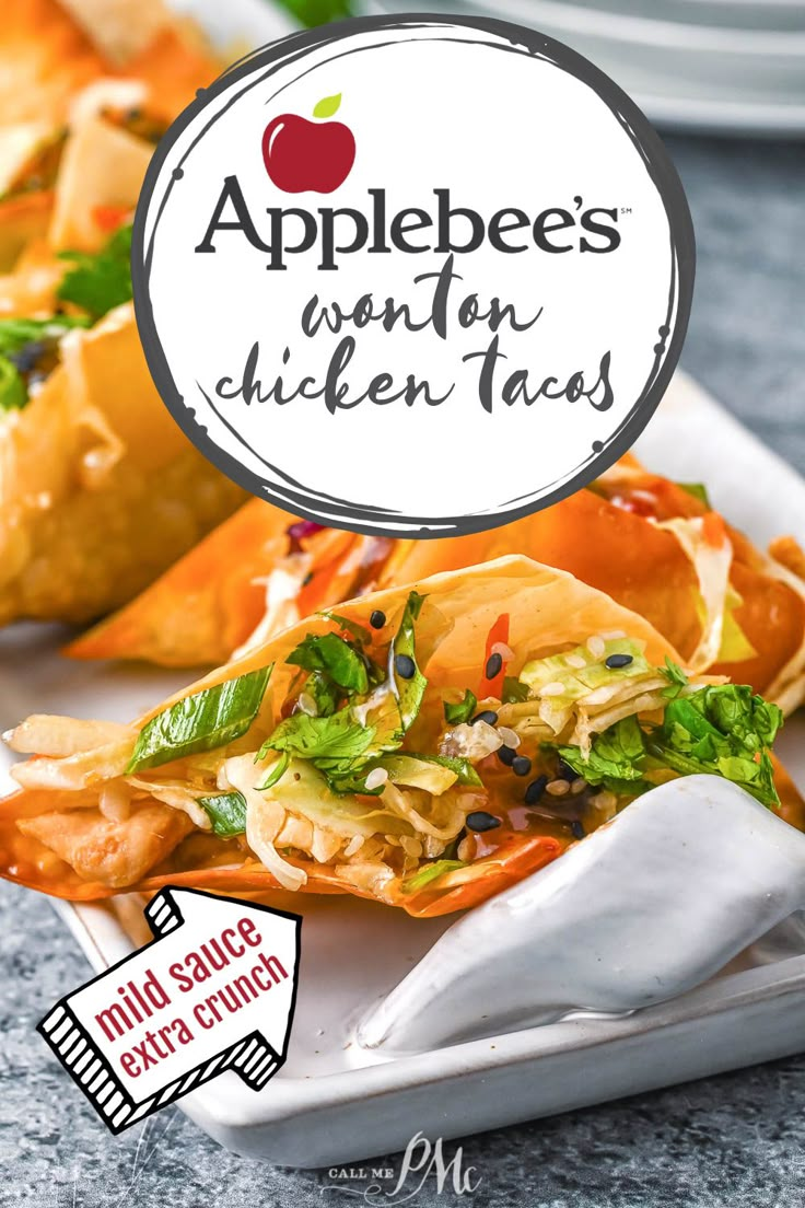 Wong Tong Tacos, Apple Bees Wonton Tacos, Applebees Chicken Wonton Tacos Recipe, Copycat Applebees Wonton Tacos, Mini Tostadas Appetizers, Applebees Wonton Chicken Tacos, Applebees Wonton Tacos Recipe, Wonton Tacos Applebees, Applebees Wonton Tacos