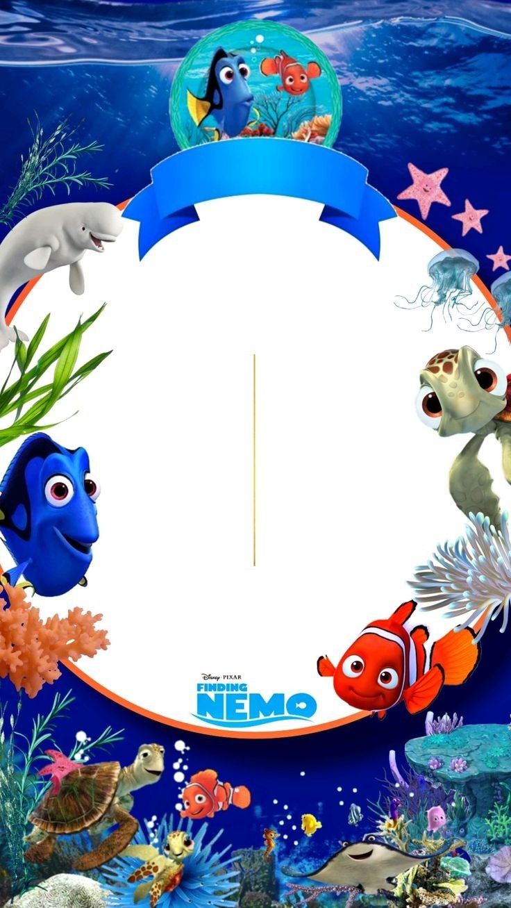 the finding nemo clock is surrounded by fish