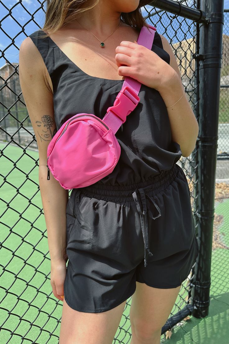 Ssssshhhhhh... dupe alert over here!! Grab our new On The Run Belt Bag for all of your everyday essentials! There is one exterior zipper pocked on the back side as well as three mesh pockets on the inside! This bag comes in four colors- black, ivory, pink, and magenta. Summer Nylon Bags With Pockets, Practical Nylon Bag With Zipper Pouch, Sporty Bag With Zipper Pouch For Outdoor Activities, Casual Mesh Bag For Everyday Use, Sporty Nylon Belt Bag For On-the-go, Nylon Crossbody Bag With Zipper Pouch, Pink Mesh Travel Bag, Sporty Belt Bag With Functional Pockets, Sporty Everyday Belt Bag With Functional Pockets