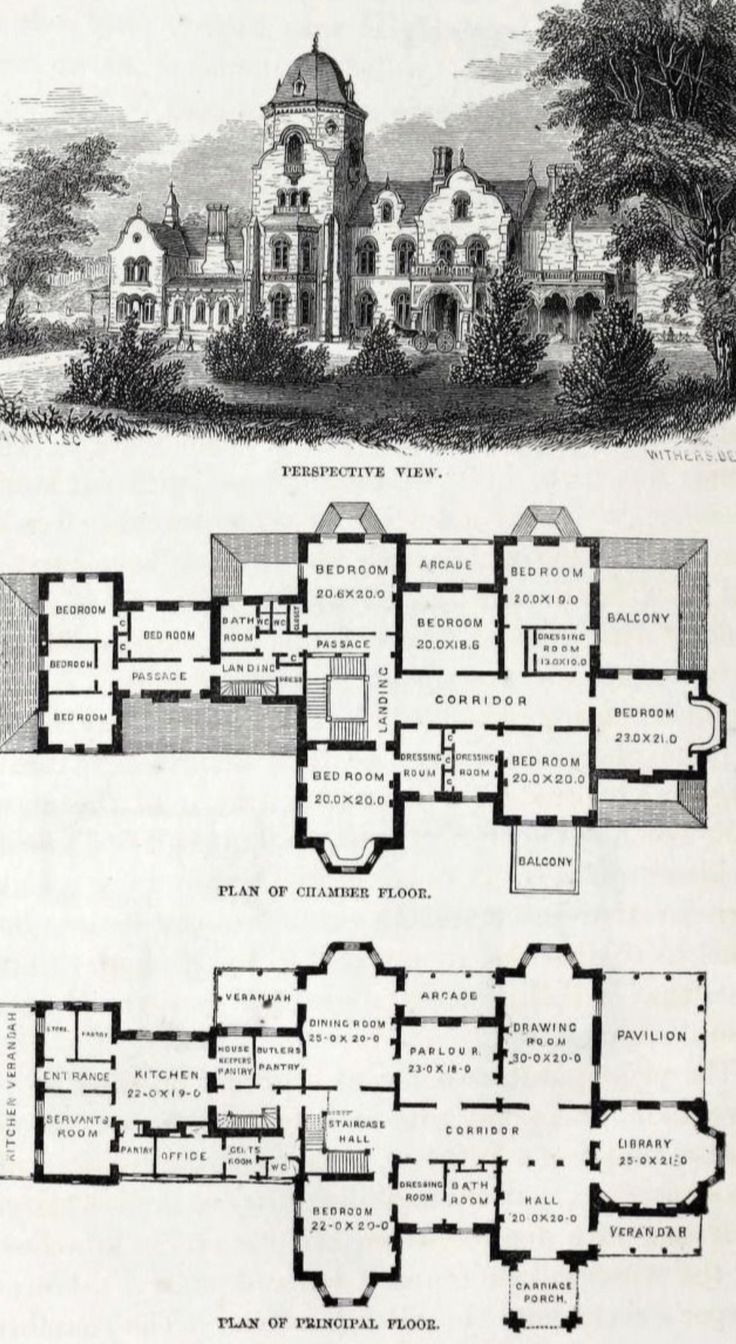 an old house with two floors and several rooms in the same room, one floor plan