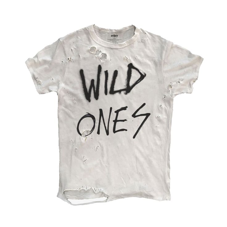 Wild Ones Graffiti - Thrasher T-Shirt - White Vintage Rock Tees, Classic Rock And Roll, Distressed Shirt, Distressed Tee, Classic Wardrobe, Wild Ones, Crew Neck Tee, Recycled Cotton, Urban Fashion