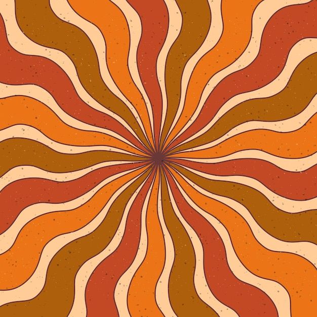 an orange and brown abstract design with wavy lines in the center, forming a spiral