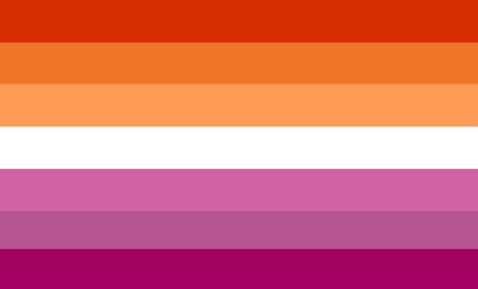 an orange, pink, and purple color scheme with horizontal lines in the middle that are diagonally striped