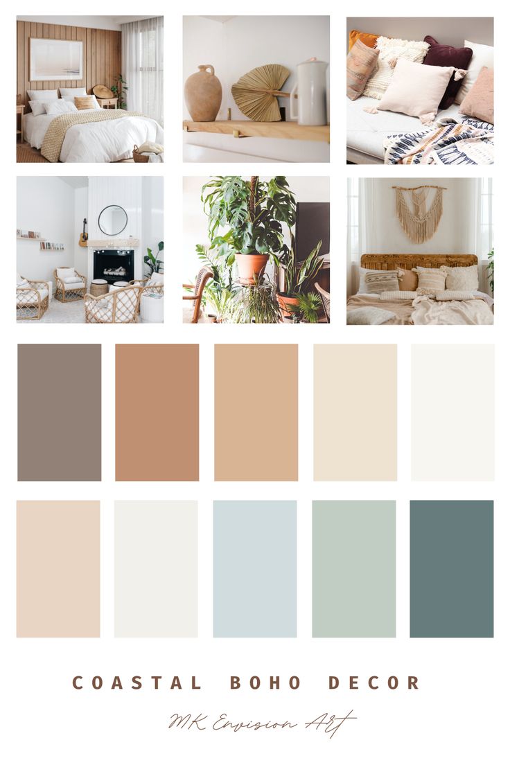 the color scheme for coastal boho decor