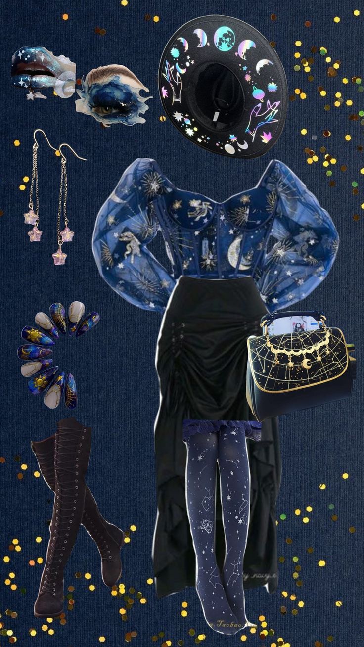 space fit Space Pirate Costume, Astroacademia Outfits, Galaxy Clothes Aesthetic, Space Punk Fashion, Fantasy Astronomy Outfits, Saturn Inspired Outfit, Space Themed Outfits Drawing, Space Aesthetic Fashion, Galaxy Themed Outfits