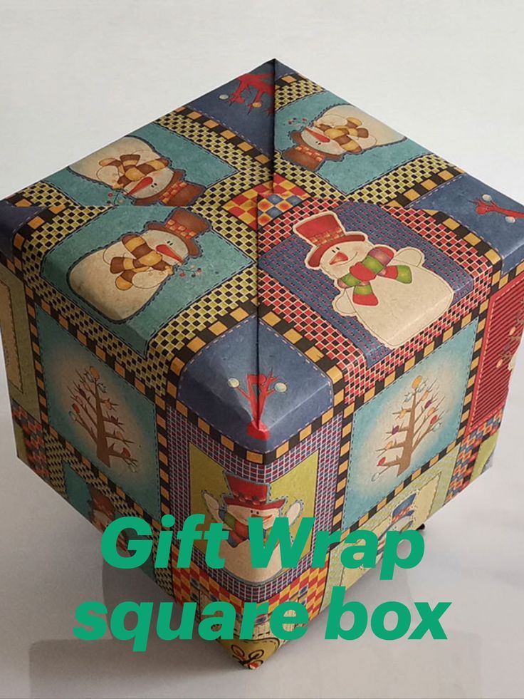 Gift wrapping ideas for square box | how to wrap a square box Gift Wrapping Square Box Ideas, Gift Wrapping Ideas For Square Boxes, Square Box Wrapping Ideas, How To Wrap Square Boxes, How To Wrap A Cube Gift, How To Wrap A Cube Shaped Gift, Wrapping A Square Present, Wrap Square Gift, Gift Wrapping Square Boxes