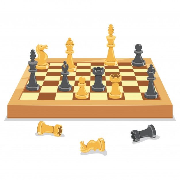 an image of a chess board with pieces on the board and in front of it