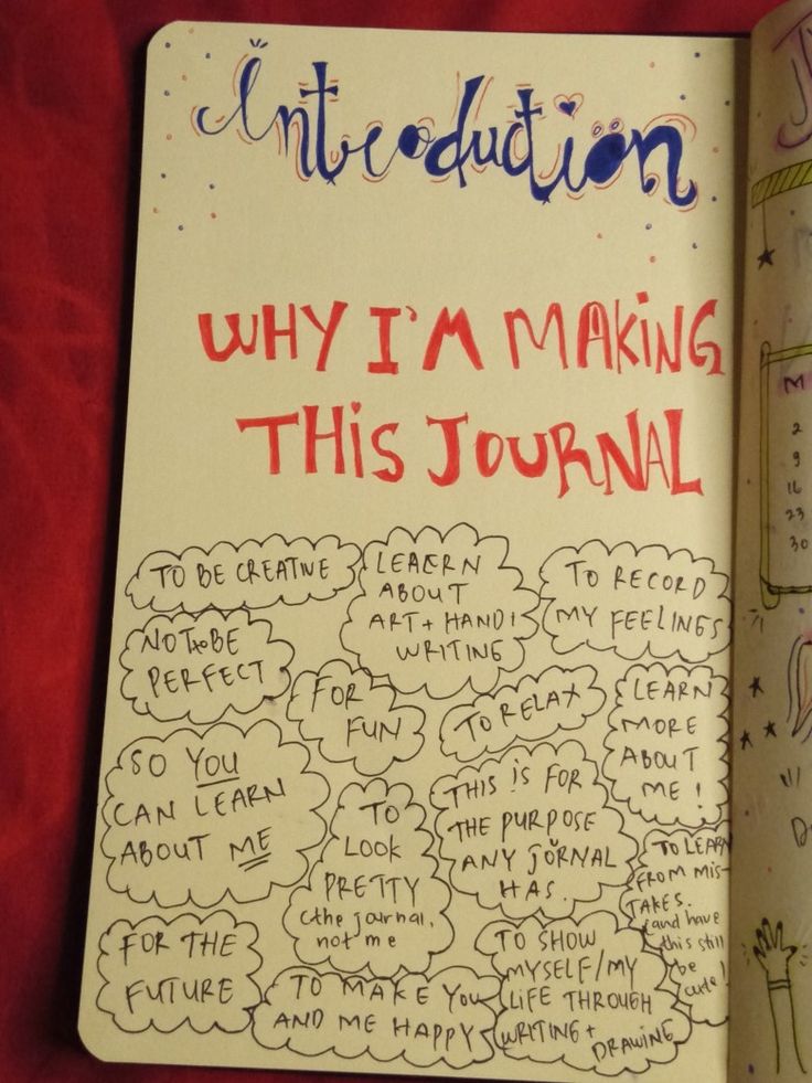 an open notebook with writing on it that says, why i'm making this journal