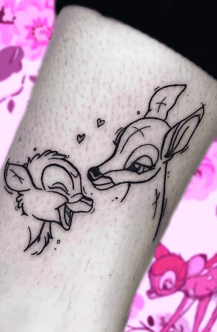 Bambi And Mom Tattoo, Disney Family Tattoos Mom, Cute Mom Daughter Tattoos, Mother And Daughter Disney Tattoos, Mother Tattoo For Daughter, Mum And Daughter Tattoo Ideas, Mom And Daughter Disney Tattoos, Disney Mom And Daughter Tattoos, Bambi Tattoo Disney