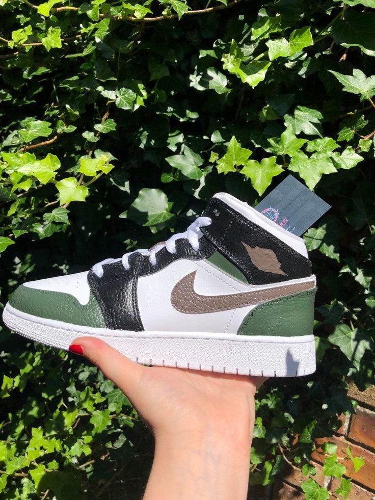 Dark Green Black Custom Air Jordan 1-shecustomize Crafted Jordan 1, Jordan 1 Handcrafted, Air Jordan 1 Custom, Jordan 1 Custom, Custom Air Jordan 1, Jordan 1 Mids, Air Jordan 1s, Nike Air Jordan 1 Mid, Jordan 1s