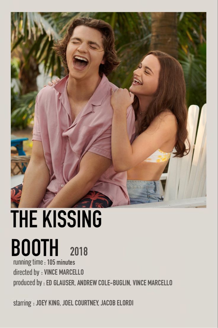 the kissing booth poster with two people laughing