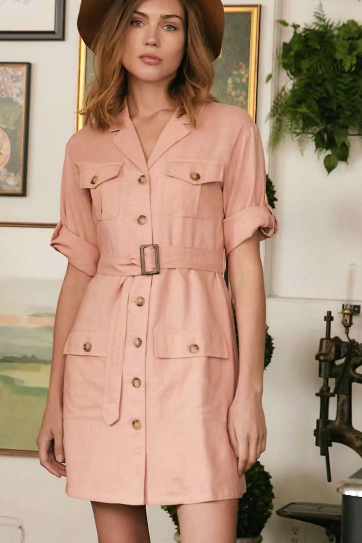 Elevate your summer wardrobe with our Belted Dress, a chic and breezy piece available in S, M, and L sizes. Crafted with care from a blend of 80% Cotton and 20% Linen in a refreshing Pink hue, this dress features drop shoulders and a waist tie belt for a stylish and comfortable look.Key Features:1. Fabric: Made from a breathable blend of 80% Cotton and 20% Linen, ensuring comfort and a lightweight feel.2. Fit: The drop shoulder design provides a relaxed and laid-back silhouette, available in S, Drop Shoulder Dress, Tie Belt Dress, Queen Hat, Safari Dress, Dress Stands, Tie Waist Dress, Belted Shirt Dress, Pleated Blouse, Button Front Dress