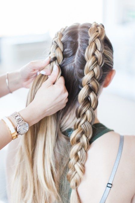 Master these Double Dutch braids in 3 steps & less than 5 minutes today on LaurenKelp.com Dutch Braids Short Hair, Reverse French Braids, Dutch Pigtail Braids, Dutch Braid Tutorial, Easy Bun Hairstyles For Long Hair, Braids Step By Step, Reverse French, Dutch Braid Hairstyles, Easy Bun Hairstyles