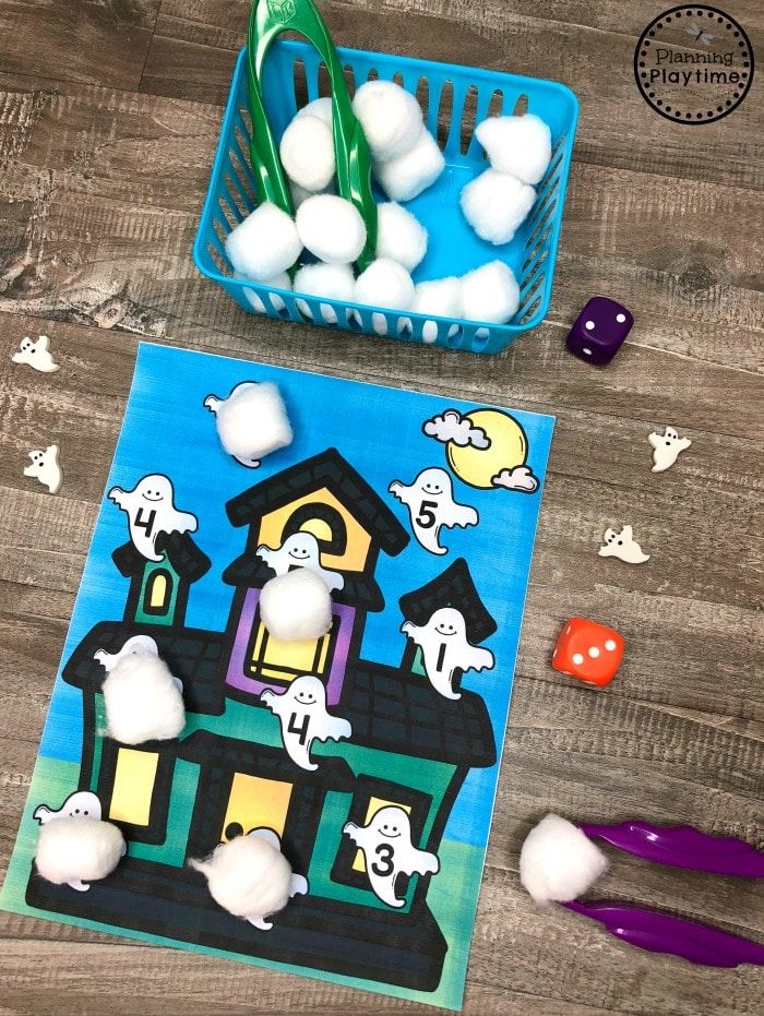 this is an easy halloween craft for kids to make with marshmallows and cotton balls