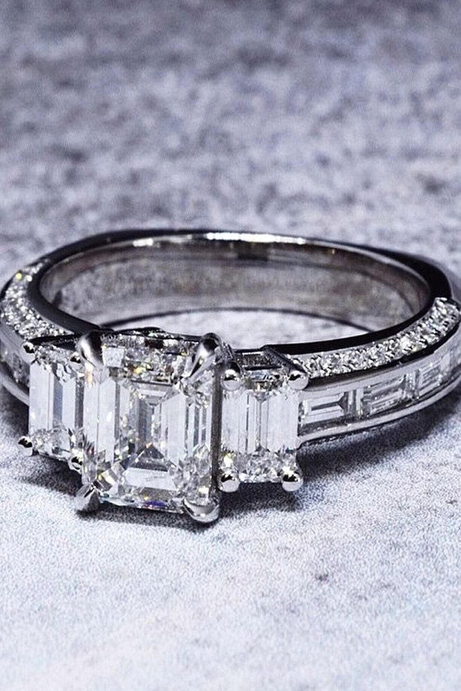 2.05 Ct. Emerald Cut Diamond Engagement Ring H,VS1 GIA Wedding Rings Emerald Cut, Rings Emerald, Emerald Cut Diamond Engagement Ring, Emerald Cut Engagement, Emerald Engagement Ring Cut, Shell Ring, Emerald Cut Diamond, Diamond Engagement Ring Set, Beautiful Engagement Rings