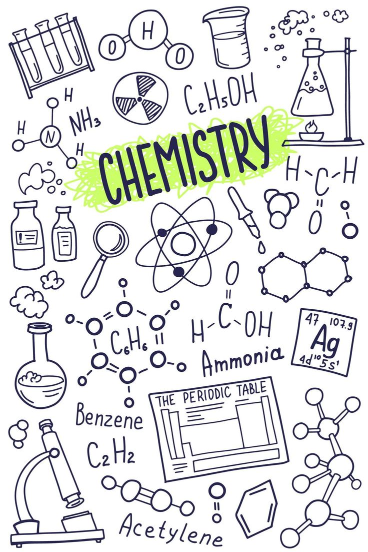 an illustration with the words chemistry written on it