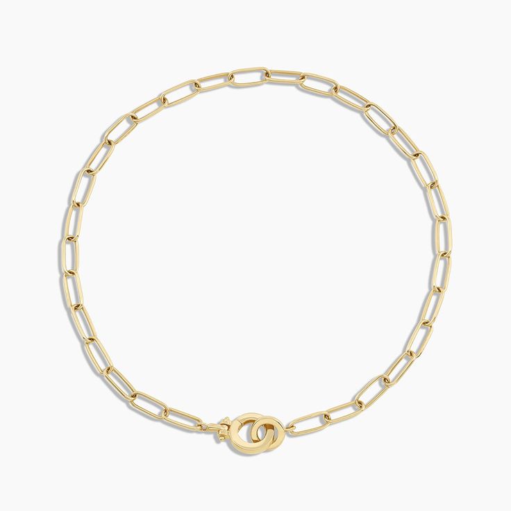 By popular demand, our best-selling Parker Bracelet is now available in 14k solid gold. Wear solo or stacked alongside your finest favorites. Love a coordinated look? Pair this chain-link bracelet with our Diamond Parker Necklace. Product Details 14k solid gold 7 1/4" total length 5 mm ring closure, 7 mm hinge clasp | 14K Gold Parker Bracelet, Women's by Fine Classic Gold Oval Link Bracelet With Adjustable Chain, Classic Gold Bracelet With Oval Link Adjustable Chain, Timeless Yellow Gold Paperclip Bracelet, Timeless Formal Yellow Gold Paperclip Bracelet, Gold-tone Link Paperclip Bracelet With Cable Chain, Everyday Gold-tone Paperclip Bracelet With Cable Chain, Elegant Link Paperclip Bracelet With Lobster Clasp, Classic Paperclip Chain Link Bracelet With Lobster Clasp, Classic Paperclip Bracelet With Lobster Clasp