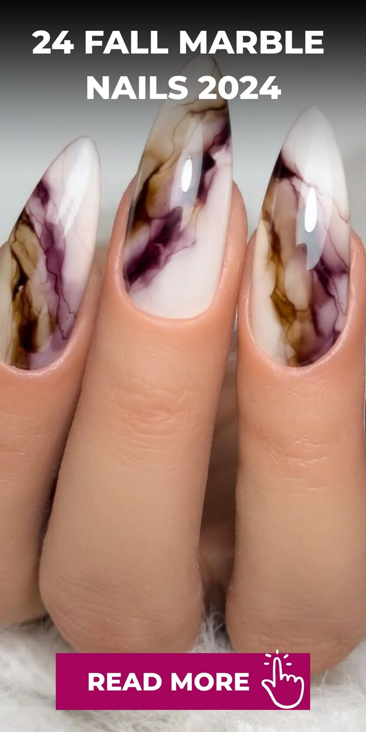 Elevate your nail game this season with stunning Fall Marble Nails 2024 that embody the class and charm of autumn. Embrace the opulent atmosphere of fall with marble nail art suitable for all events. Whether you lean towards traditional elegance or crave a contemporary look, our skilled nail artists are adept at crafting personalized marble manicures to suit your individual taste. It's time to flaunt your affection for marble nails this autumn! Get inspired and explore a world of refined beauty Milky Marble Nails, Burgundy Marble Nails, Grey Marble Nails, Black And White Marble Nails, Fall Marble Nails, Red Marble Nails, White Marble Nails, Short Oval Nails, Colorful Swirls