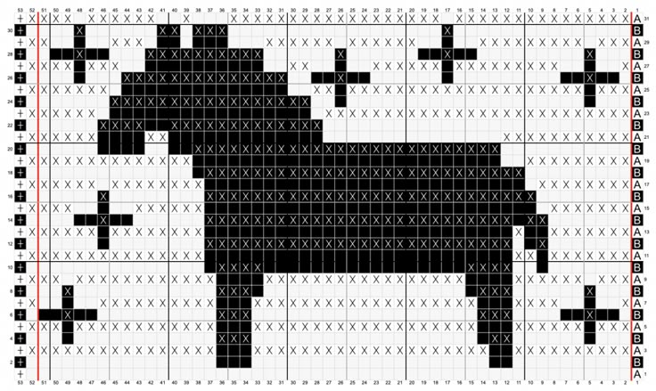 a cross stitch pattern with a black dog on it's back and white background