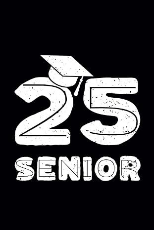 the number twenty five and 25 is shown in white on a black background that says 25 senior