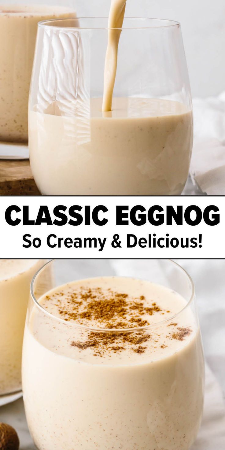 Classic eggnog recipe Classic Eggnog Recipe, Homemade Eggnog Recipe, Holiday Coffee Drinks, Classic Eggnog, Eggnog Recipe Homemade, Easy Eggnog, Delicious Family Dinners, Homemade Eggnog, Special Drinks