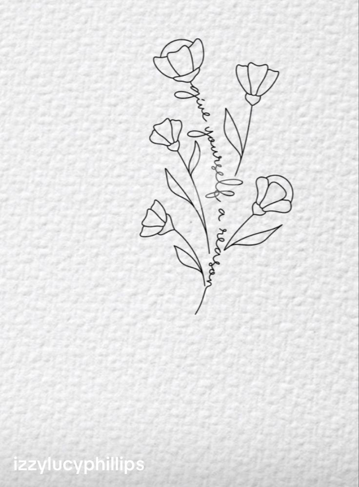 some flowers that are drawn on paper