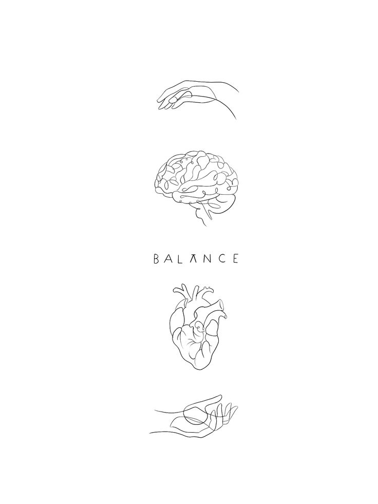 an image of the four hands that are holding a heart and a hand with a brain