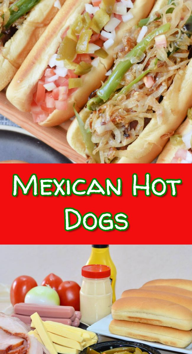 mexican hot dogs with condiments and ketchup on the side