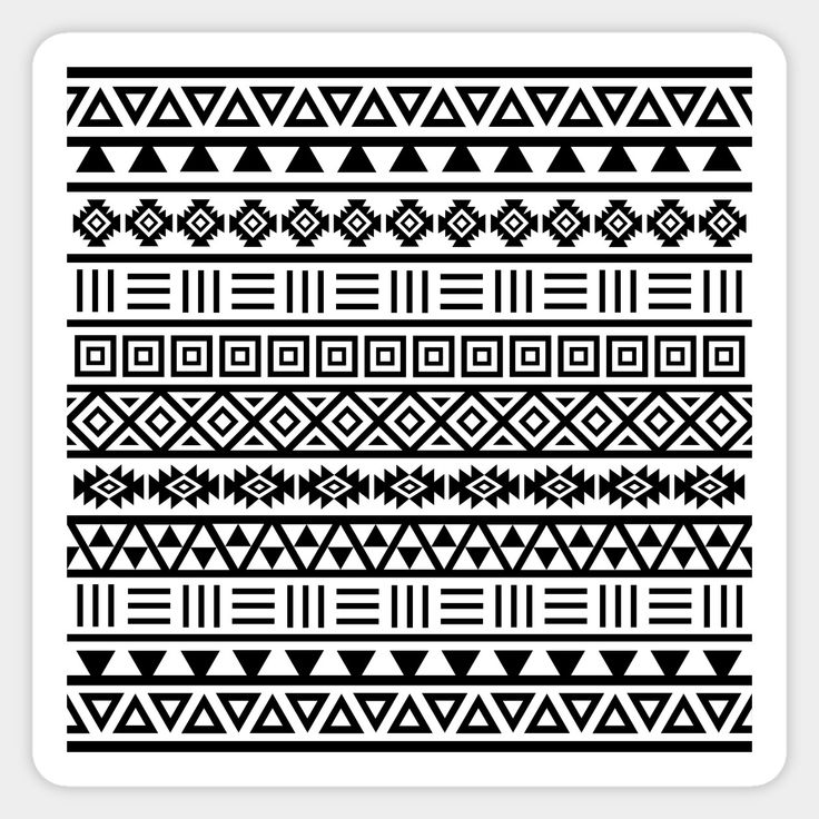 an abstract black and white pattern with geometric shapes on the bottom half of each piece