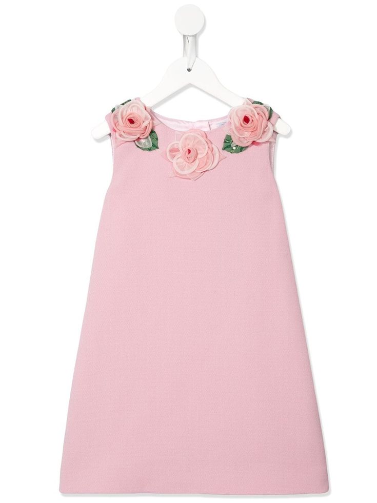 Life with your little one might not always be a bed of roses, but she's just so cute and will look even cuter in this pink wool rose corsage dress from Dolce & Gabbana Kids. Featuring a round neck, floral appliqués and a shift silhouette. Corsage Dress, A Bed Of Roses, Rose Corsage, Bed Of Roses, Dolce And Gabbana Kids, Kids Wardrobe, Baby Outfit, Girls Party, Dolce & Gabbana