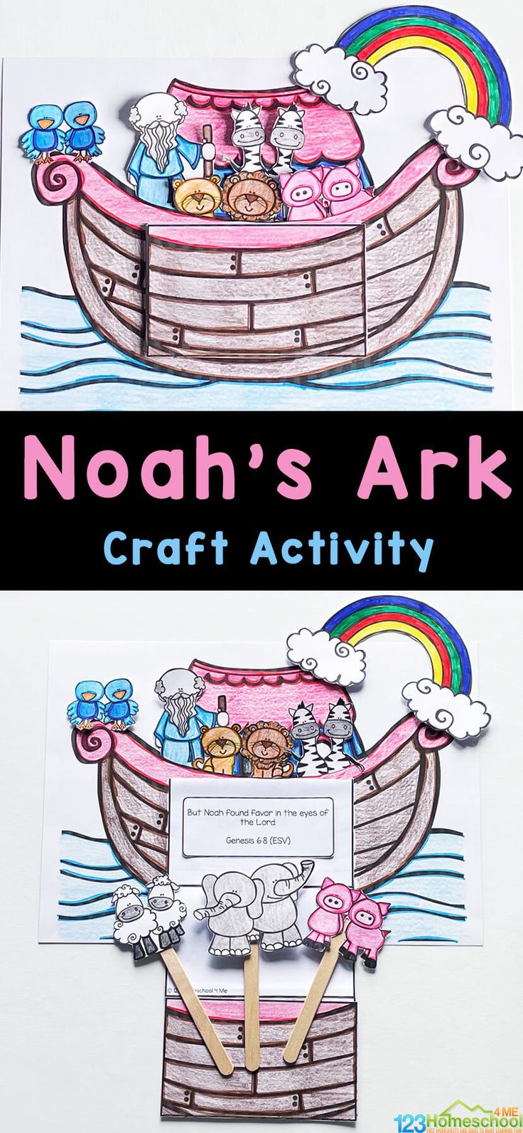 noah's ark craft activity for kids to learn how to use the noahs ark