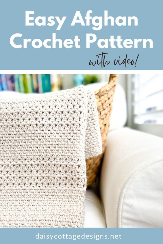 the easy afghan crochet pattern with video is great for beginners to make