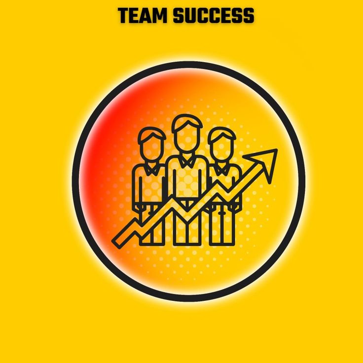 an orange and yellow poster with the words team success