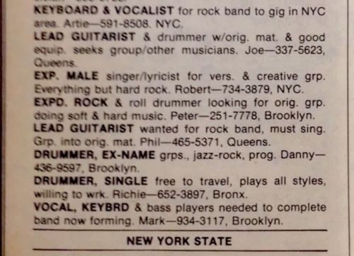 an old newspaper advertisement for the new york city band