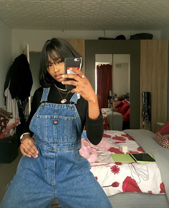 Sza Outfits Overalls, 90s Overalls Outfit, Overall Outfit, Overalls Outfit, 90s Fashion Outfits, Grunge Skater, Indie Fashion, Color Hair, Blonde Color