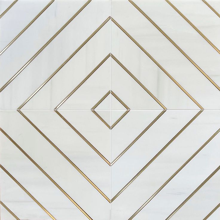 an abstract white and gold tile design