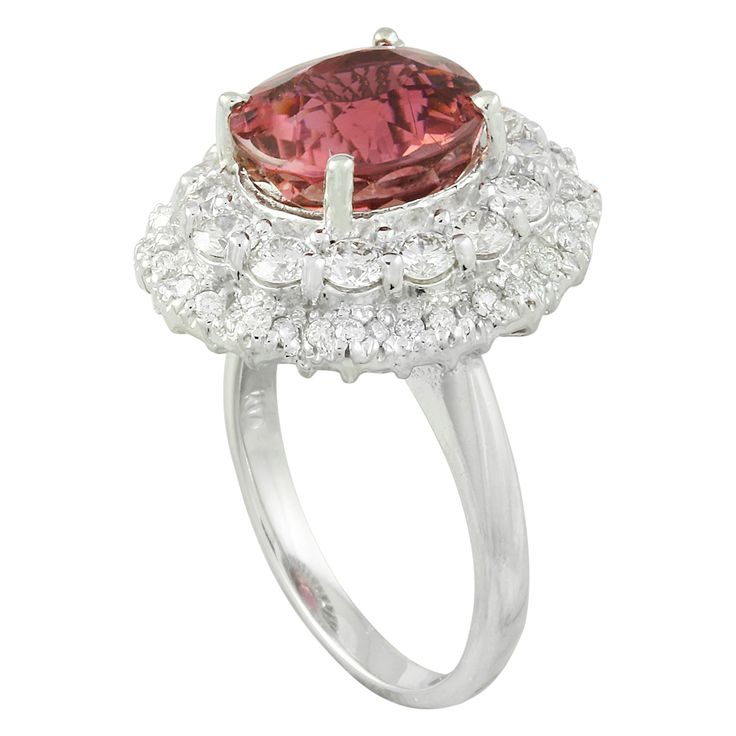 Stamped: 14K Total Ring Weight: 7.9 Grams Tourmaline Weight 5.30 Carat (11.00x9.80 Millimeters)Diamond Weight: 1.50 carat (F-G Color, VS2-SI1 Clarity )Face Measures: 20.40x17.90 Millimeter SKU: [601191] Gia Certified Tourmaline Rings For Formal Occasions, Luxury Tourmaline Rings With Halo Setting, Fine Jewelry Tourmaline Rings With Brilliant Cut, Luxury Tourmaline Wedding Gemstones, Luxury Tourmaline Gemstones For Wedding, Elegant Oval Tourmaline Gemstones, Luxury Polished Tourmaline Rings, Elegant Tourmaline Gemstone With Center Stone, Gia Certified Oval Topaz Ring For Formal Occasions