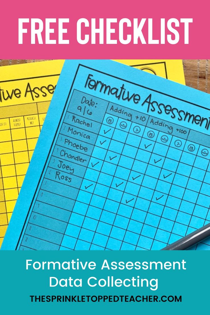 the free checklist for formative assessment data collecting